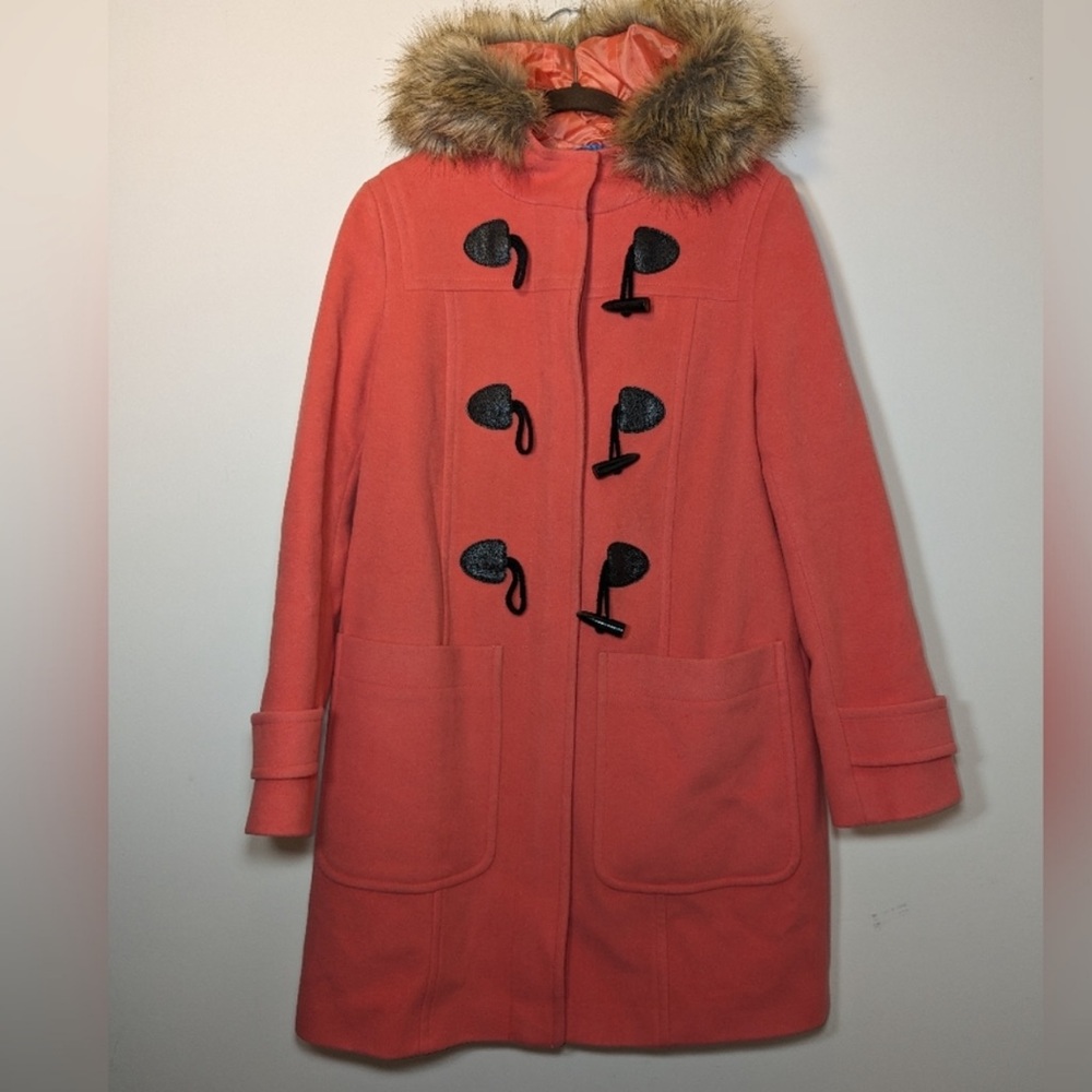 Boden pink wool blend toggle coat excellent condition
